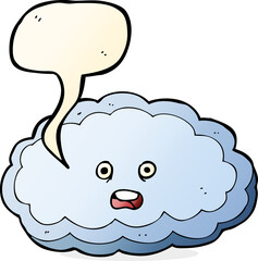 cartoon decorative cloud with speech bubble