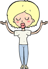 cartoon peaceful woman