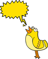 speech bubble cartoon bird