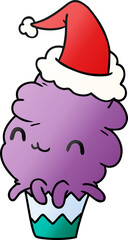 christmas gradient cartoon of kawaii muffin