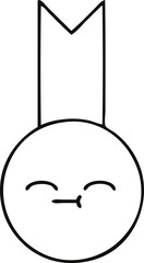 line drawing cartoon gold medal