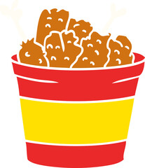 cartoon doodle bucket of fried chicken