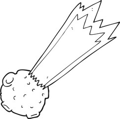 black and white cartoon meteor © lineartestpilot