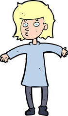 cartoon nervous woman