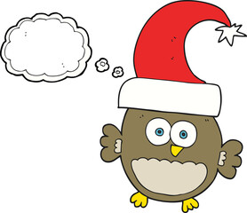 thought bubble cartoon little christmas owl