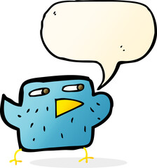 cartoon bird with speech bubble