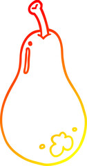warm gradient line drawing cartoon pear