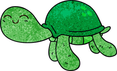 quirky hand drawn cartoon turtle