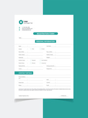 Modern Registration resume template
Form	
