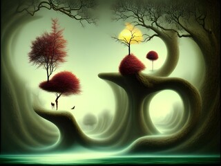 Fototapeta premium Surreal Art, Generative AI Illustration