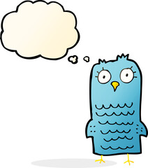 cartoon bird with thought bubble