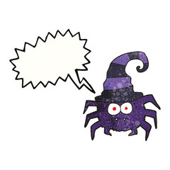 speech bubble textured cartoon halloween spider