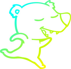 cold gradient line drawing cartoon polar bear