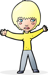 cartoon waving woman