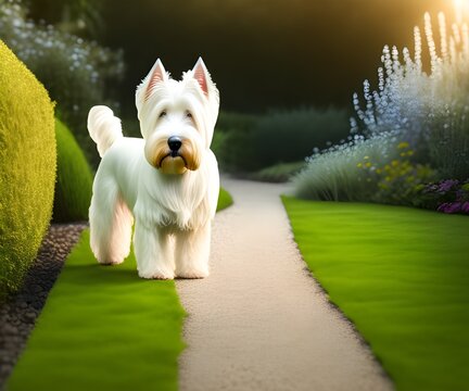 West Highland White Terrier Dog, Generative AI Illustration