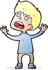 cartoon stressed boy