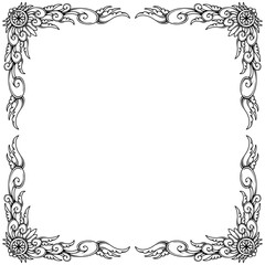 vector classic luxury floral ink frame illustration 
