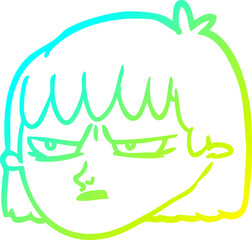 cold gradient line drawing angry woman