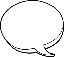 line drawing cartoon red speech bubble