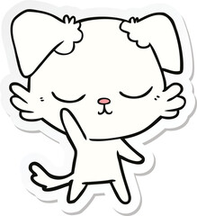 sticker of a cute cartoon dog