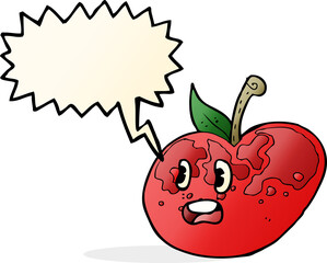 cartoon apple with speech bubble