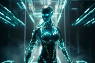 Advanced artificial intelligence for the future rise. Futurestic Robots. AI. Generative Ai