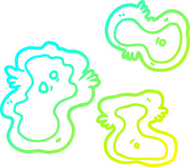 cold gradient line drawing cartoon germs