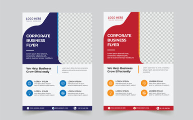 creative corporate abstract shape trendy flyer magazine leaflet design with creative abstract geometric shape template design
