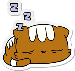 sticker cartoon of cute kawaii cat