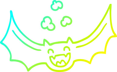 cold gradient line drawing cartoon bat