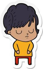 sticker of a cartoon woman