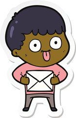 sticker of a cartoon man staring