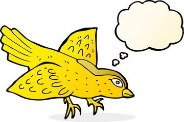 cartoon bird with thought bubble