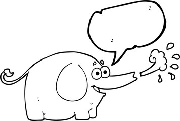 speech bubble cartoon elephant squirting water