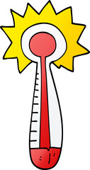 cartoon doodle hot thermometer