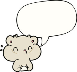cartoon hamster and full cheek pouches and speech bubble