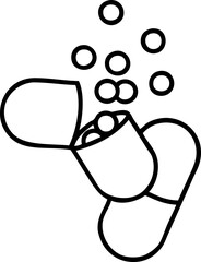 burst open medical capsule pill illustration