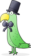 cartoon posh parrot