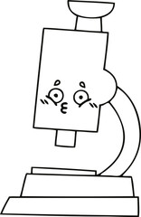 line drawing cartoon microscope