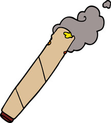 cartoon doodle rolled cigarette