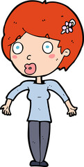 cartoon shocked woman