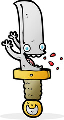 crazy knife cartoon character