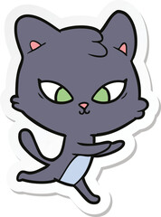 sticker of a cute cartoon cat