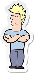 Fototapeta premium sticker of a cartoon sulking man