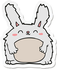 sticker of a cartoon furry rabbit