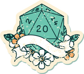 natural twenty D20 dice roll illustration