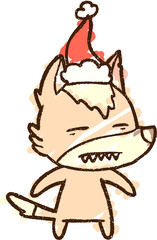 Christmas Wolf Chalk Drawing