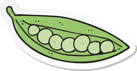 sticker of a cartoon peas in pod
