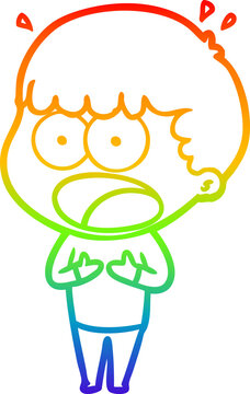 recommend clip art: rainbow gradient line drawing cartoon shocked man