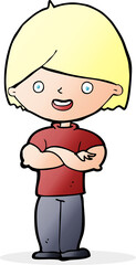 cartoon man with crossed arms